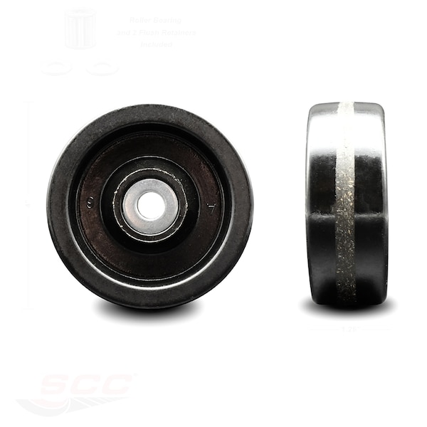 SCC - 4" Phenolic Wheel Only w/Roller Bearing - 1/2" Bore - 600 lbs Capacity